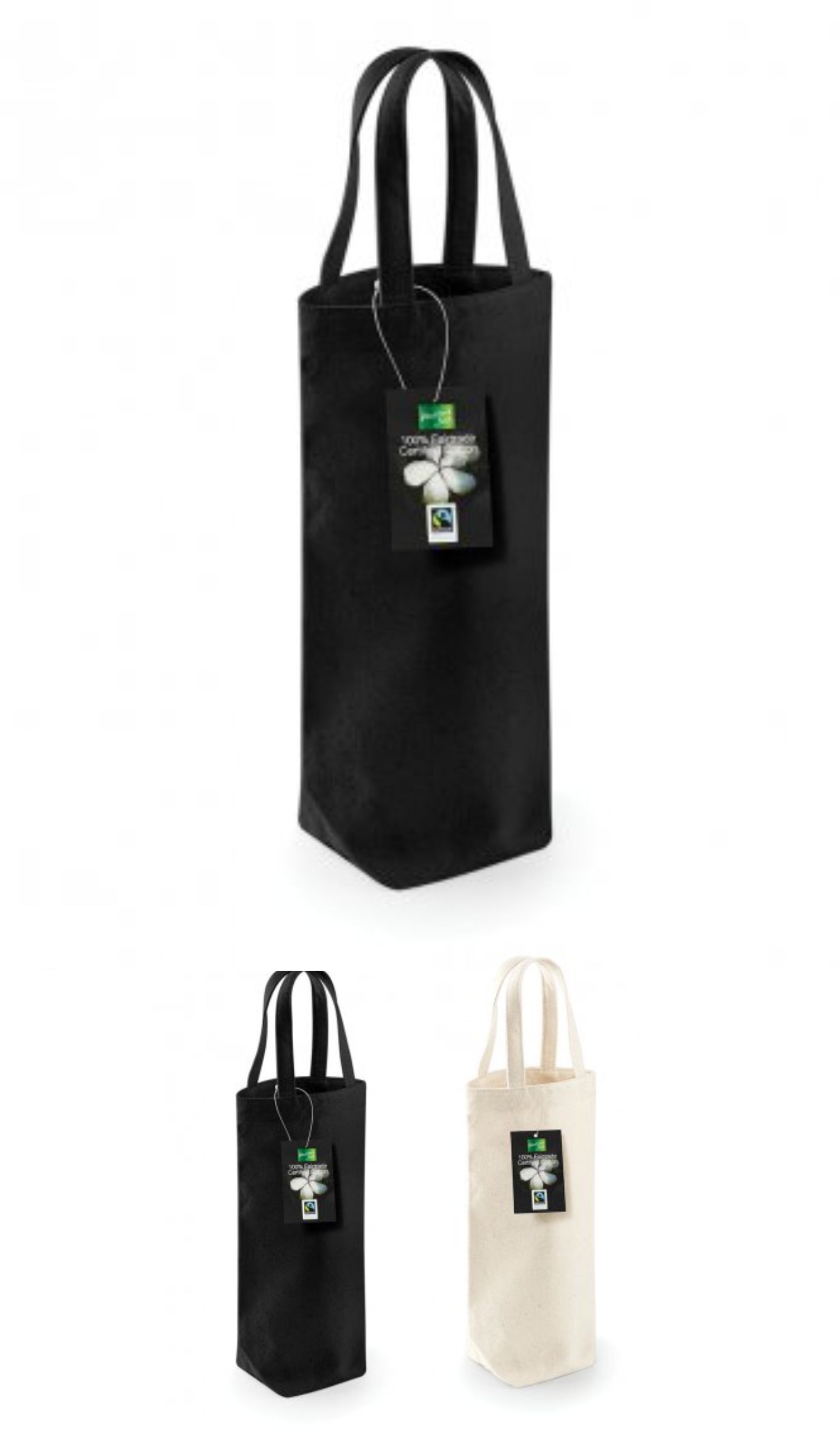 Westford Mill W620 Fairtrade Cotton Bottle Bag Westford Mill W620 Fairtrade Cotton Bottle Bag